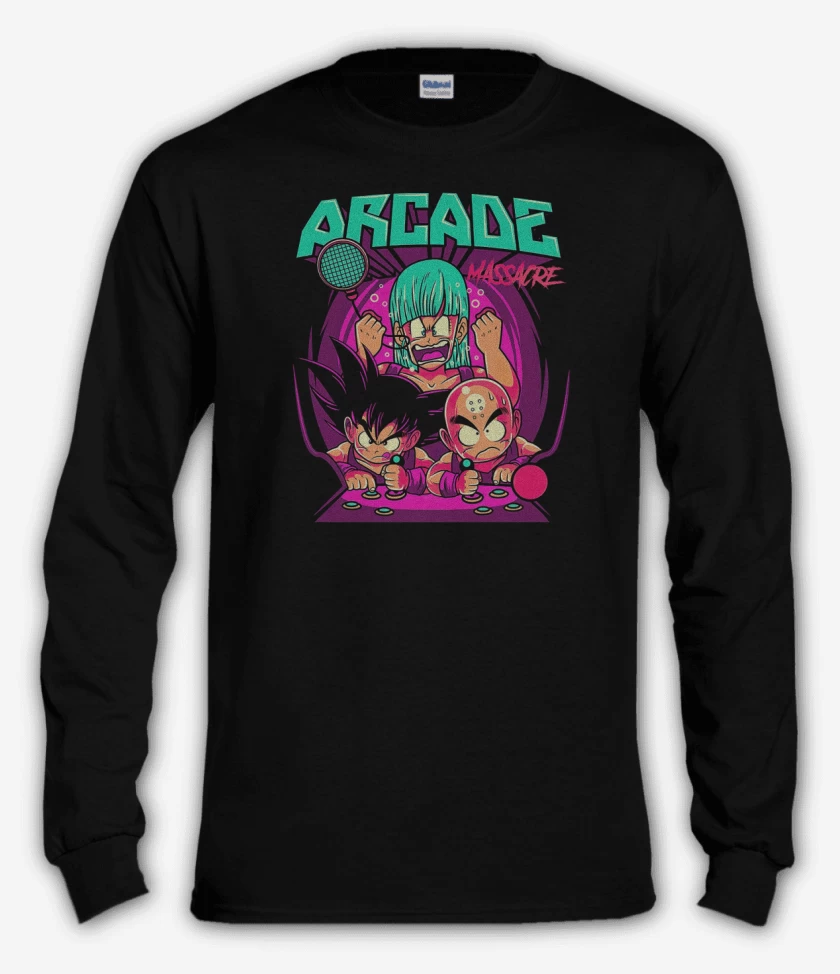 Polera manga larga Negro de Dragon Ball Arcade Massacre