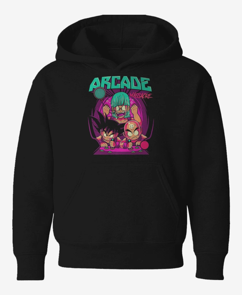 Poleron de niño Negro de Dragon Ball Arcade Massacre