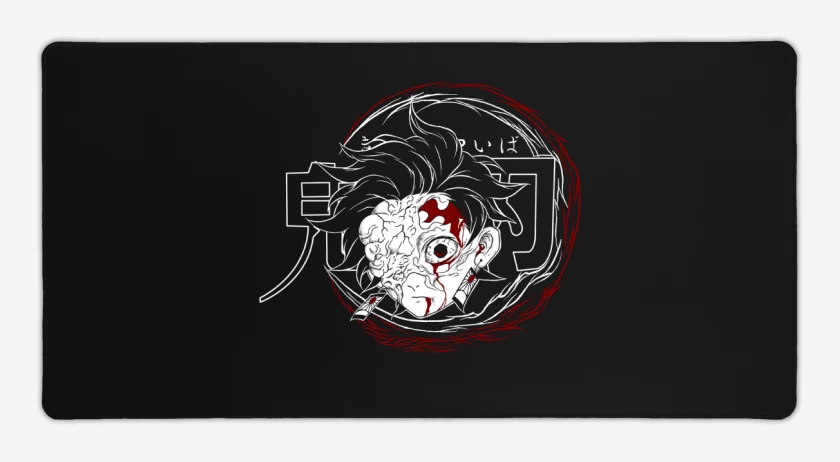 Mouse pad Gamer Negro de Tanjiro Demonio