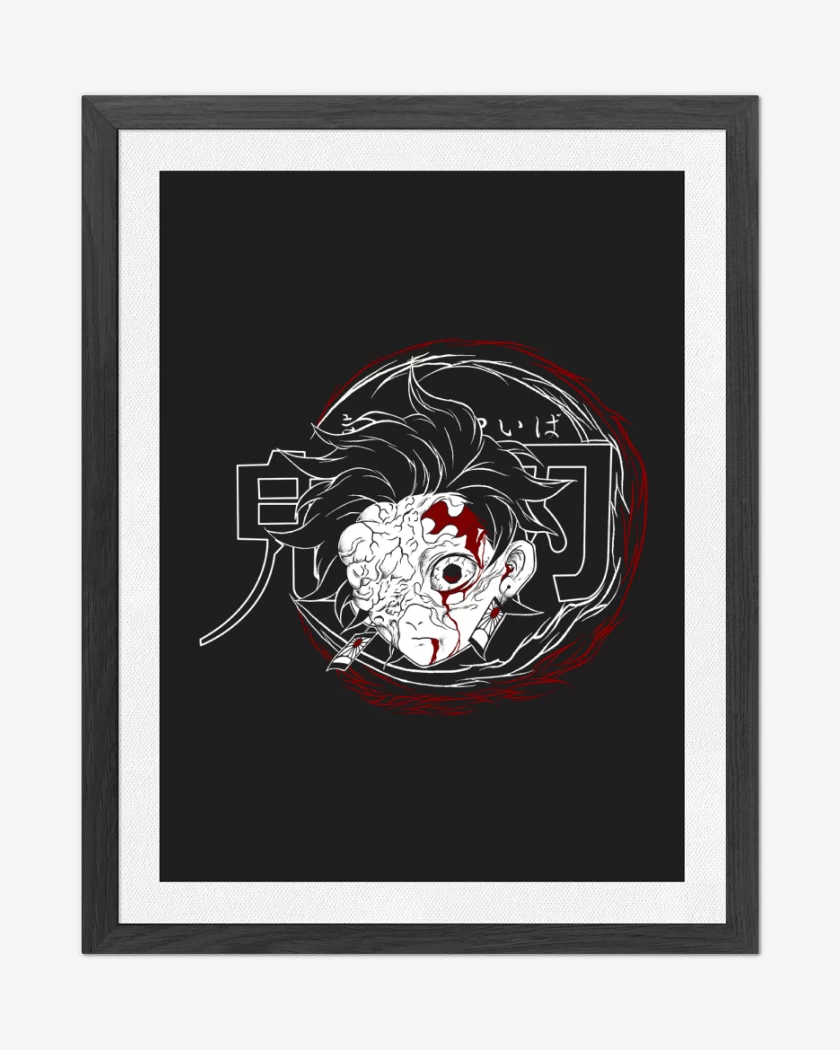Cuadro decorativo Negro de Tanjiro Demonio