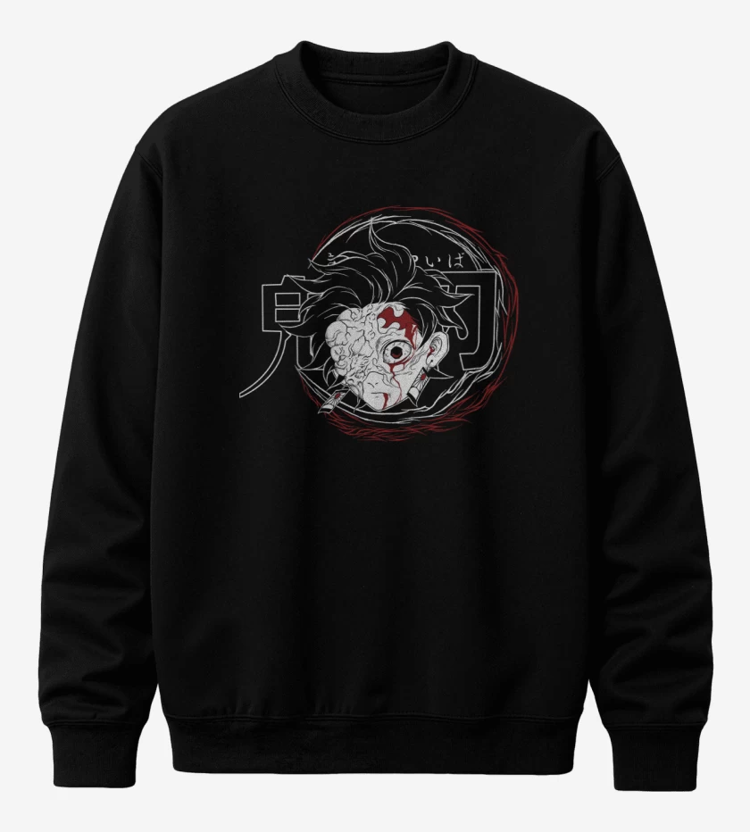 Poleron polo Negro de Tanjiro Demonio