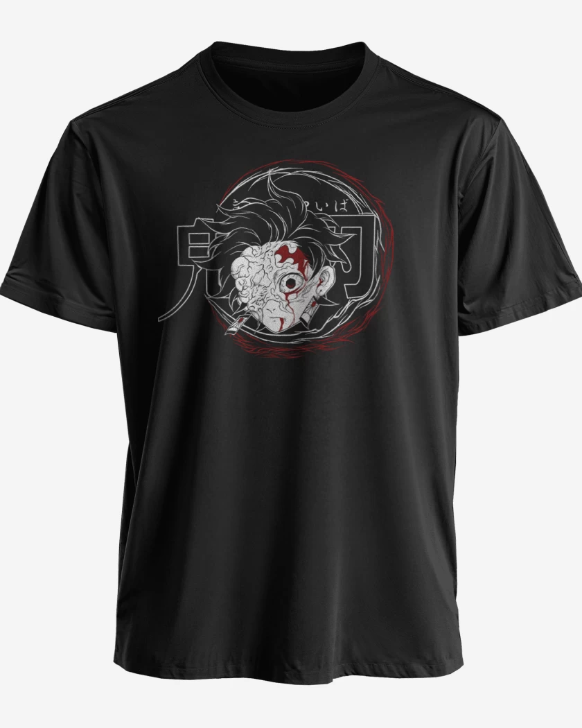Polera premium Negro de Tanjiro Demonio