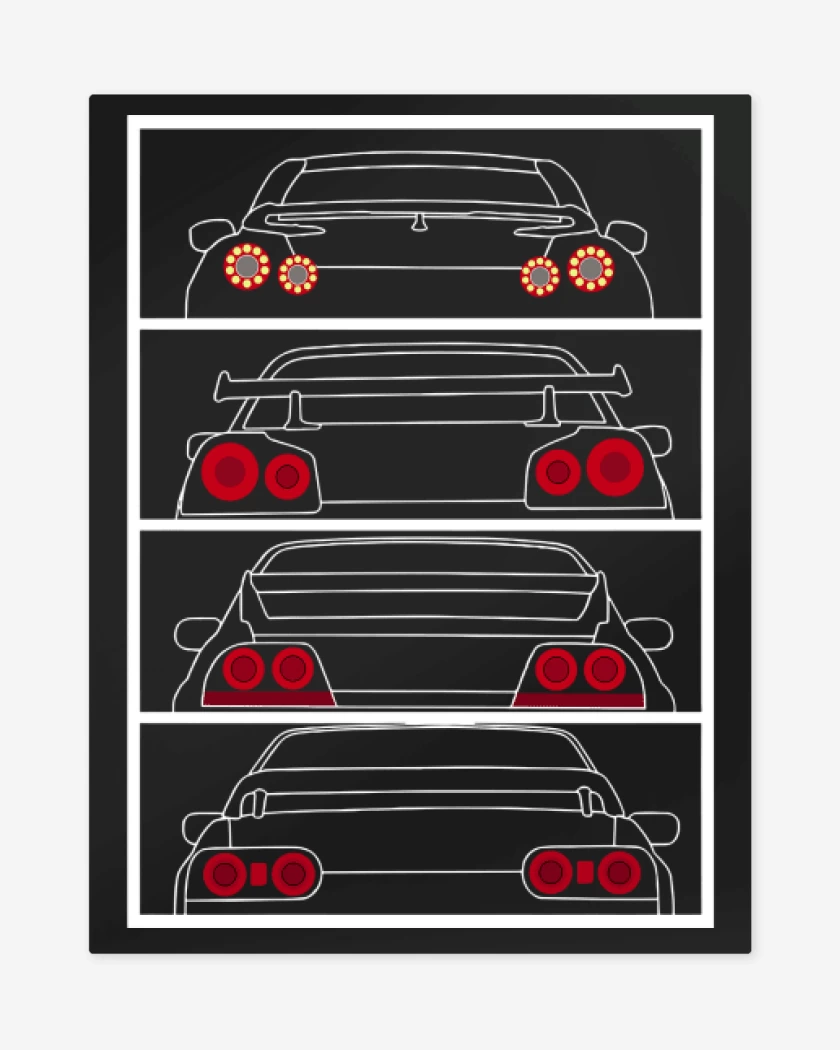 Print metalico Negro de Nissan GTR