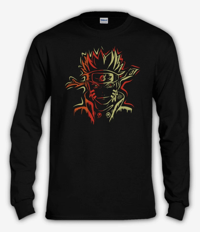 Polera manga larga Negro de Naruto Seis Caminos