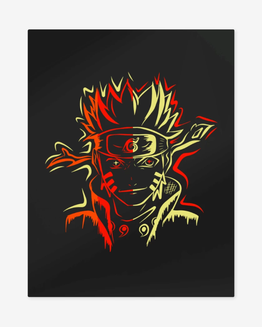 Print metalico Negro de Naruto Seis Caminos
