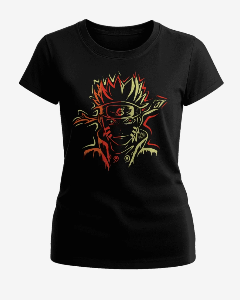 Polera de Mujer Negro de Naruto Seis Caminos
