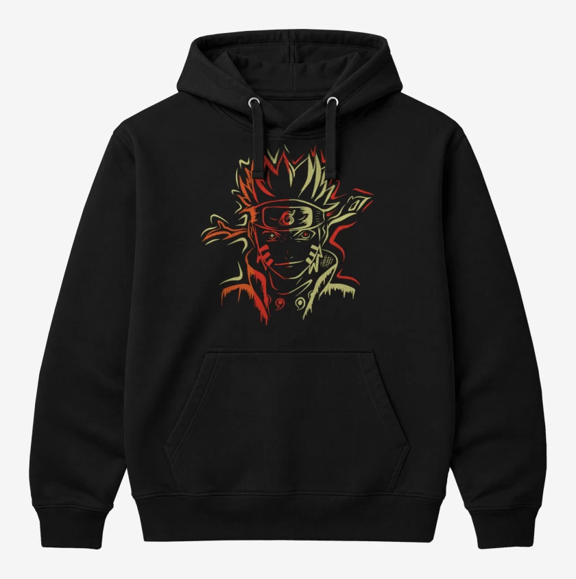 Polerón Canguro Negro de Naruto Seis Caminos