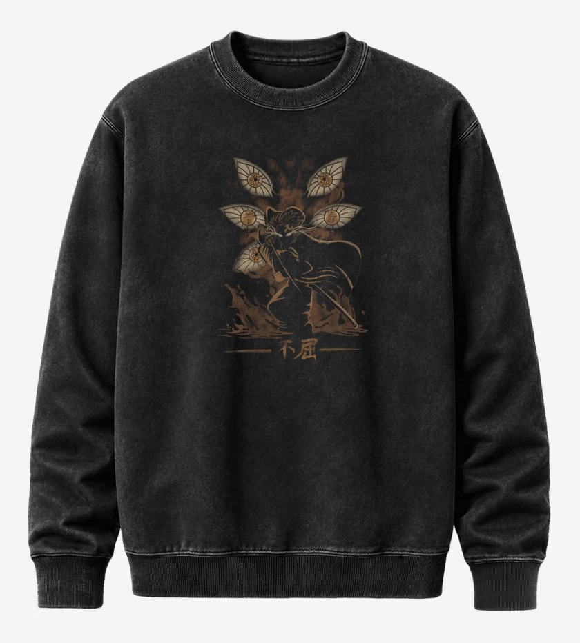Poleron Polo Acid Wash Negro de Demonio Original