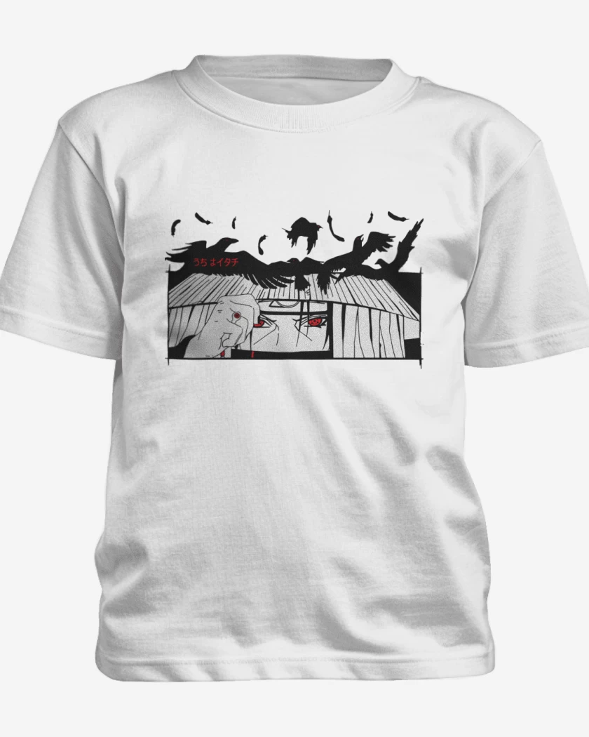 Polera de niño Blanco de Itachi Clon de Cuervos