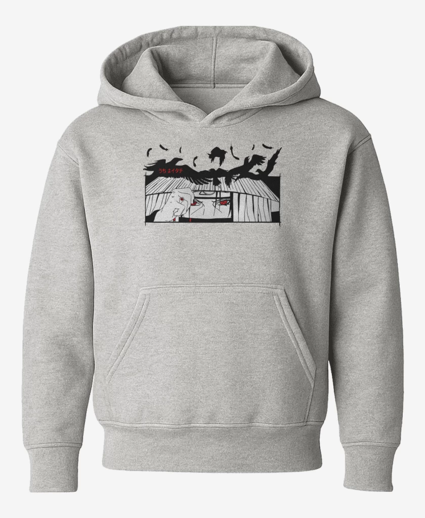 Poleron de niño Gris Melange de Itachi Clon de Cuervos