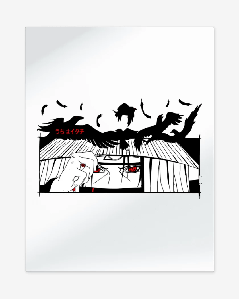 Print metalico Blanco de Itachi Clon de Cuervos