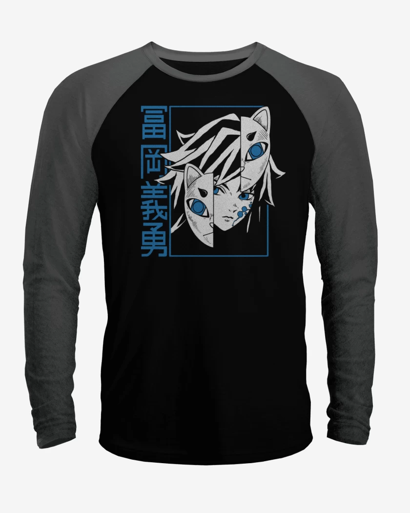 Polera Raglan Negro / Negro Heather de Tomioka