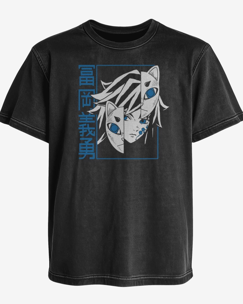 Polera desgastada Negro de Tomioka