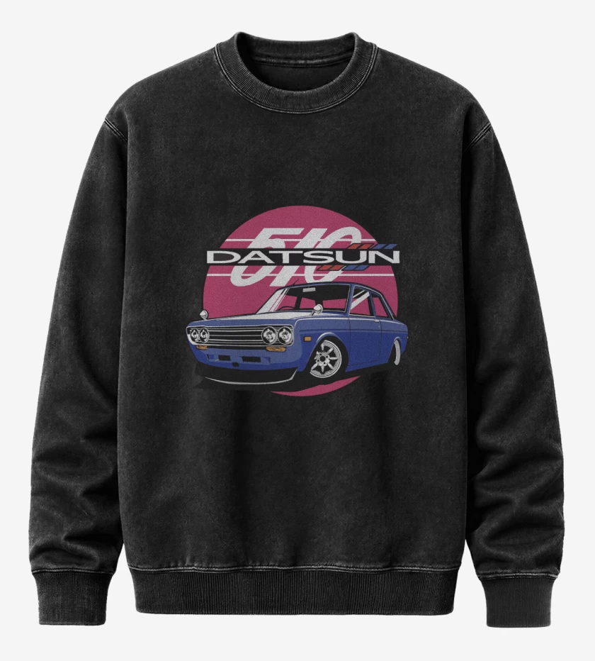 Poleron Polo Acid Wash Negro de Datsun 510