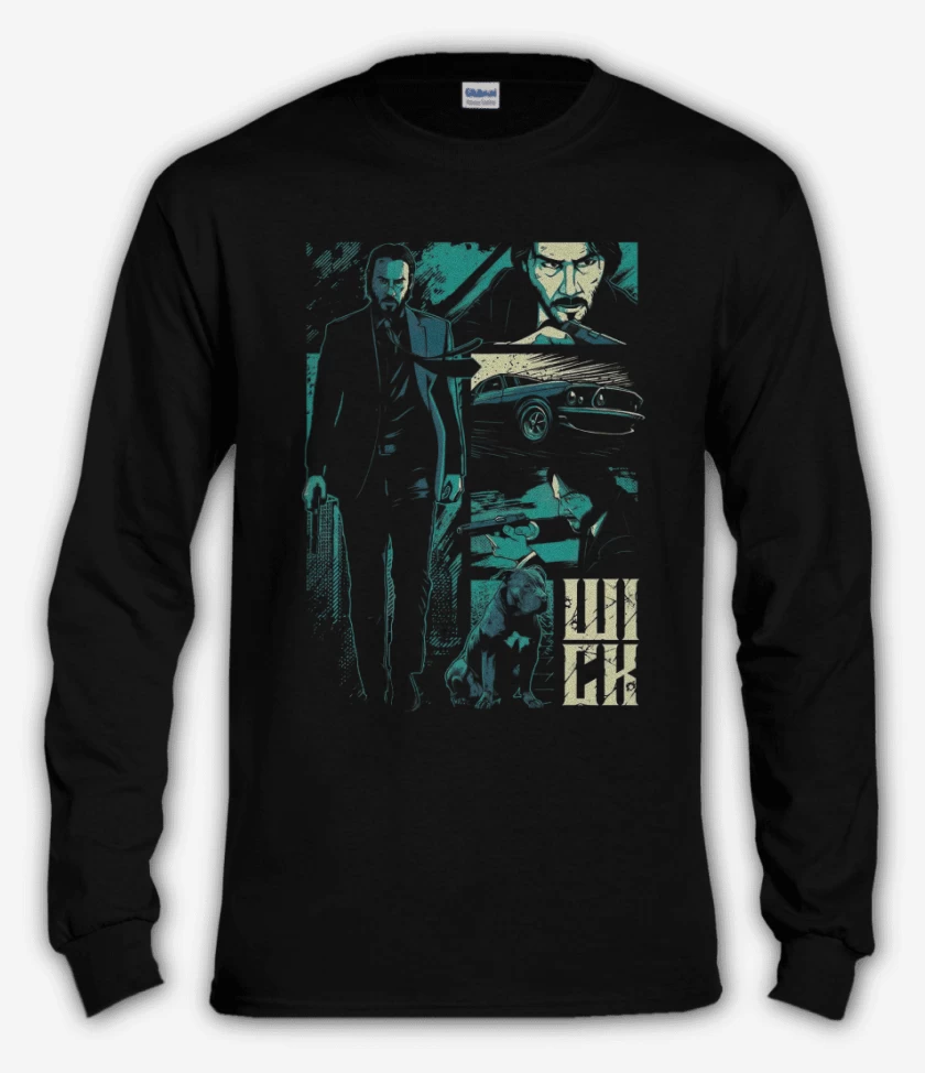 Polera manga larga Negro de Jhon Wick