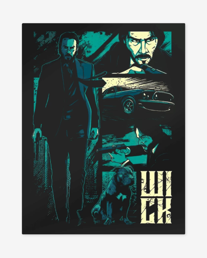 Print metalico Negro de Jhon Wick