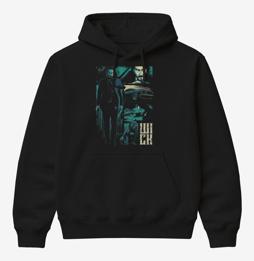 Poleron Canguro básico Negro de Jhon Wick