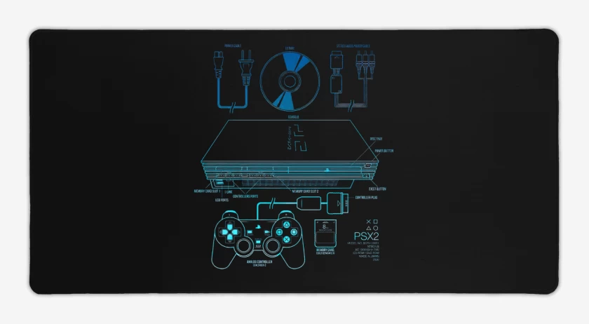 Mouse pad Gamer Negro de Ps2