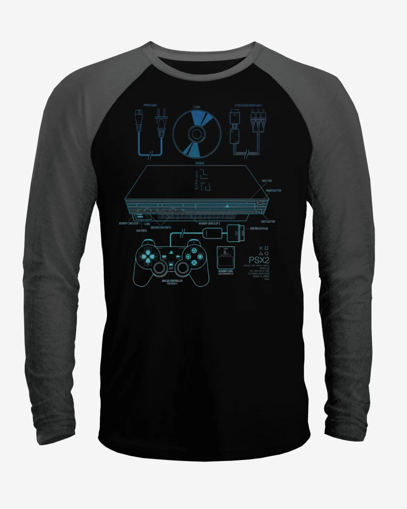 Polera Raglan Negro / Negro Heather de Ps2