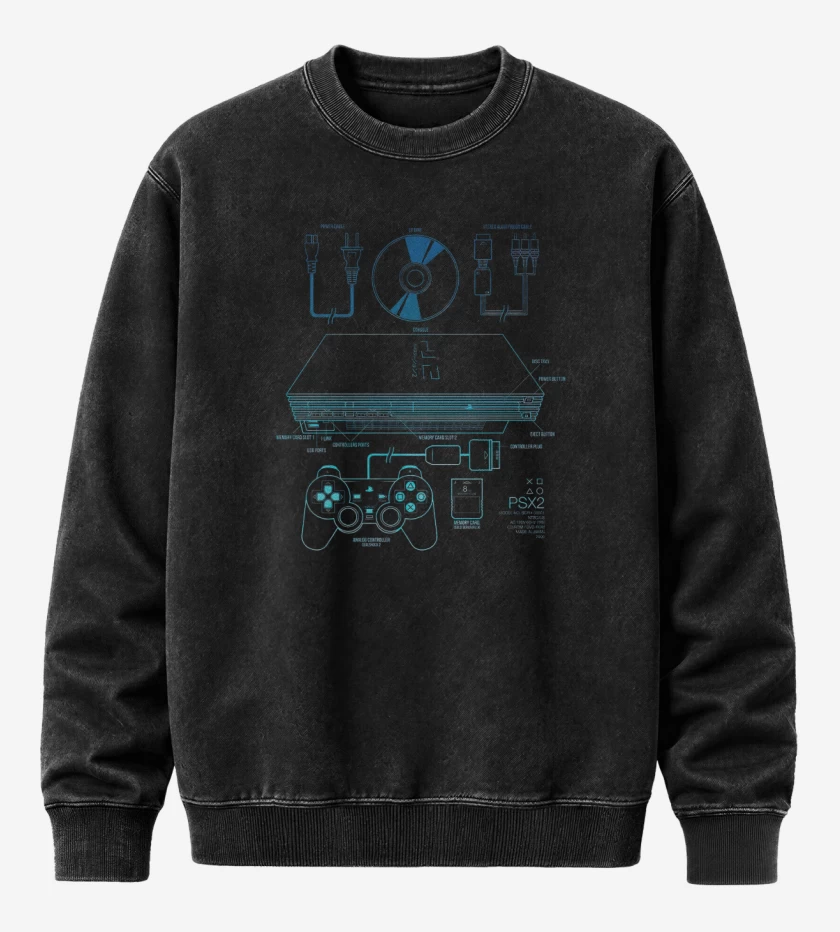 Poleron Polo Acid Wash Negro de Ps2