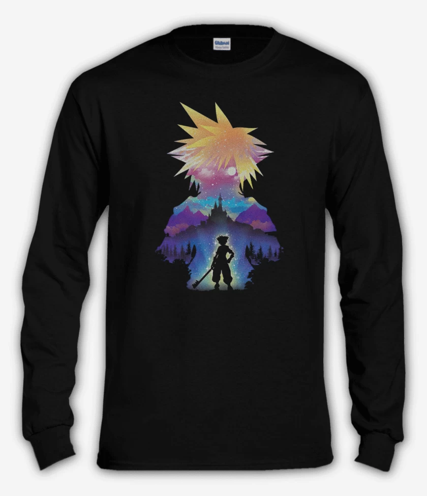 Polera manga larga Negro de Silueta sora
