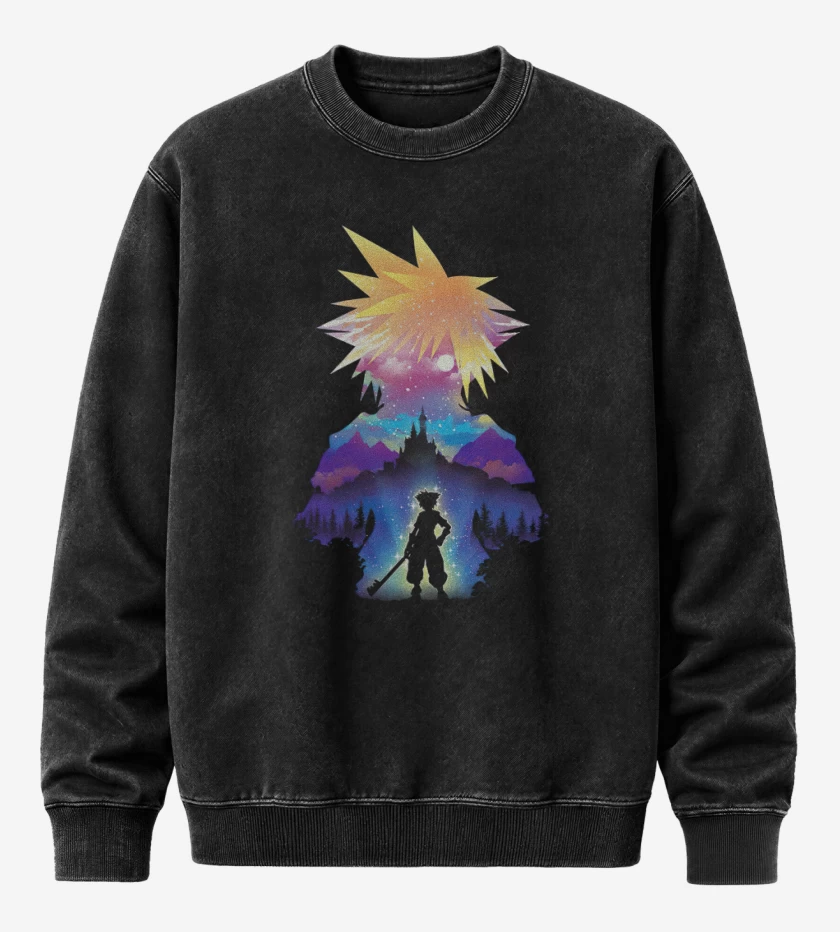 Poleron Polo Acid Wash Negro de Silueta sora