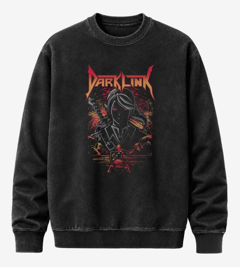 Poleron Polo Acid Wash Negro de Dark Link