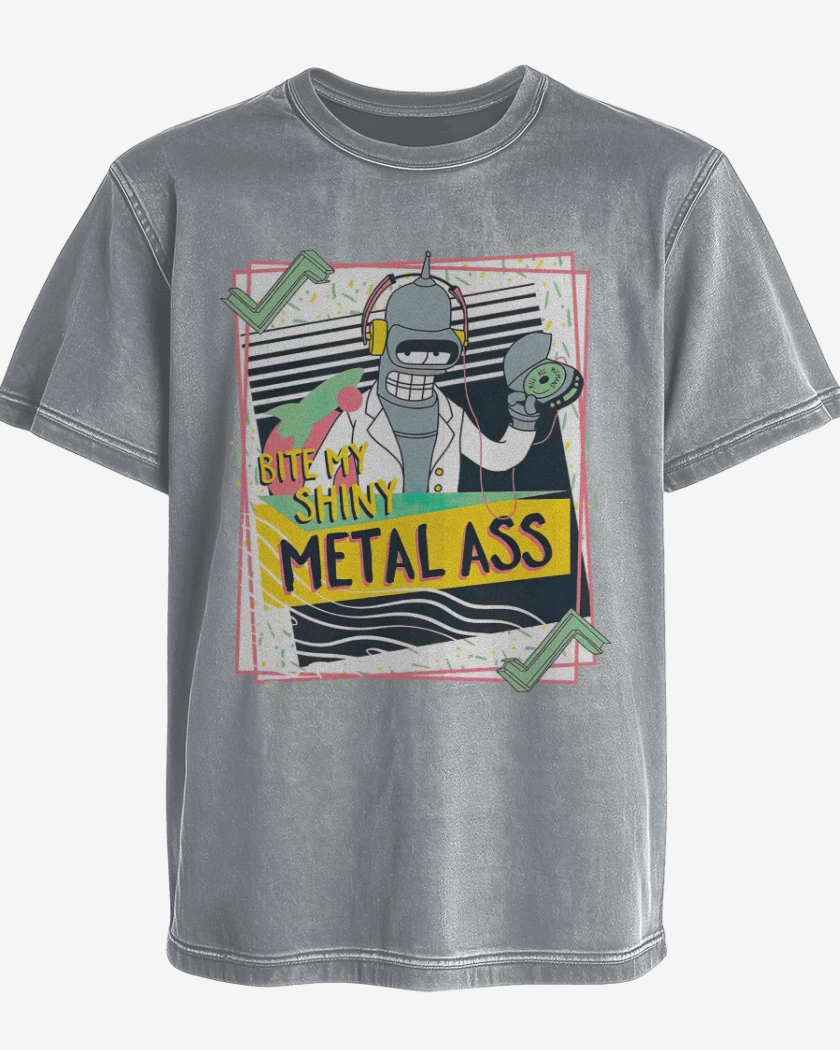Polera desgastada Bender metall ass