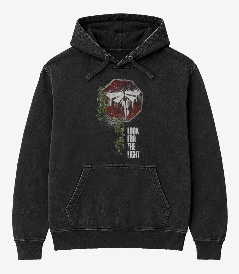 Poleron Canguro Acid Wash Negro de Look for the light