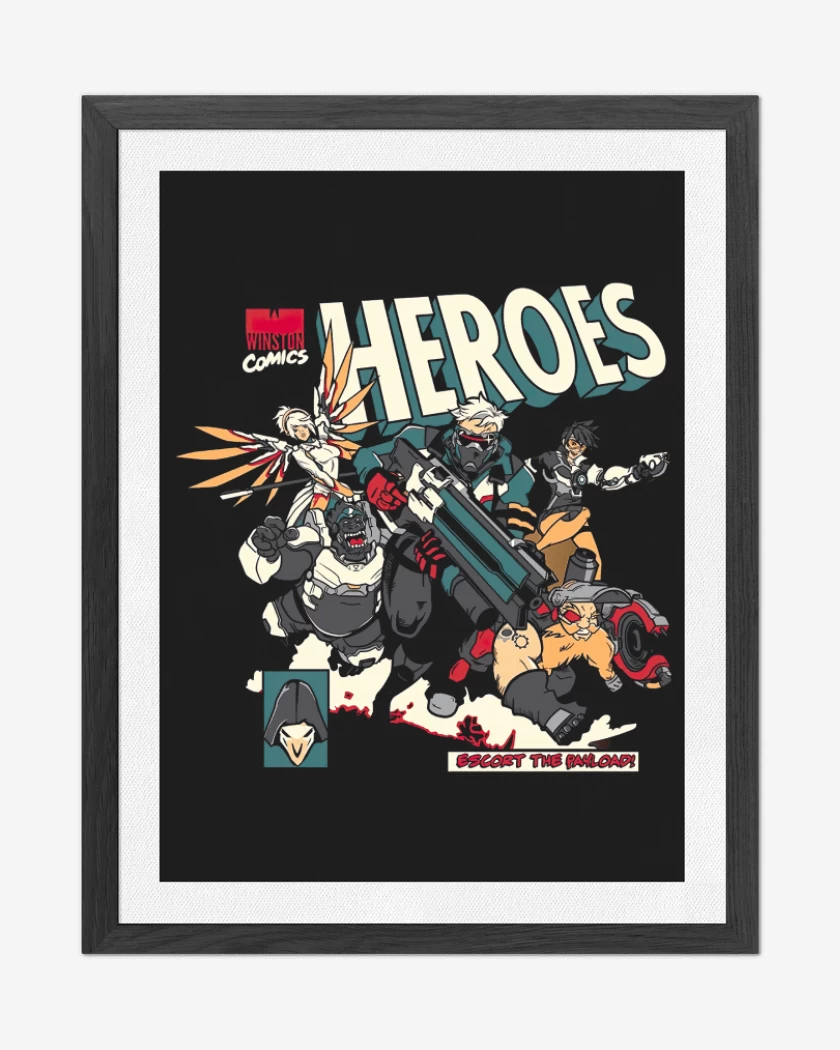 Cuadro decorativo Negro de Overwatch comic