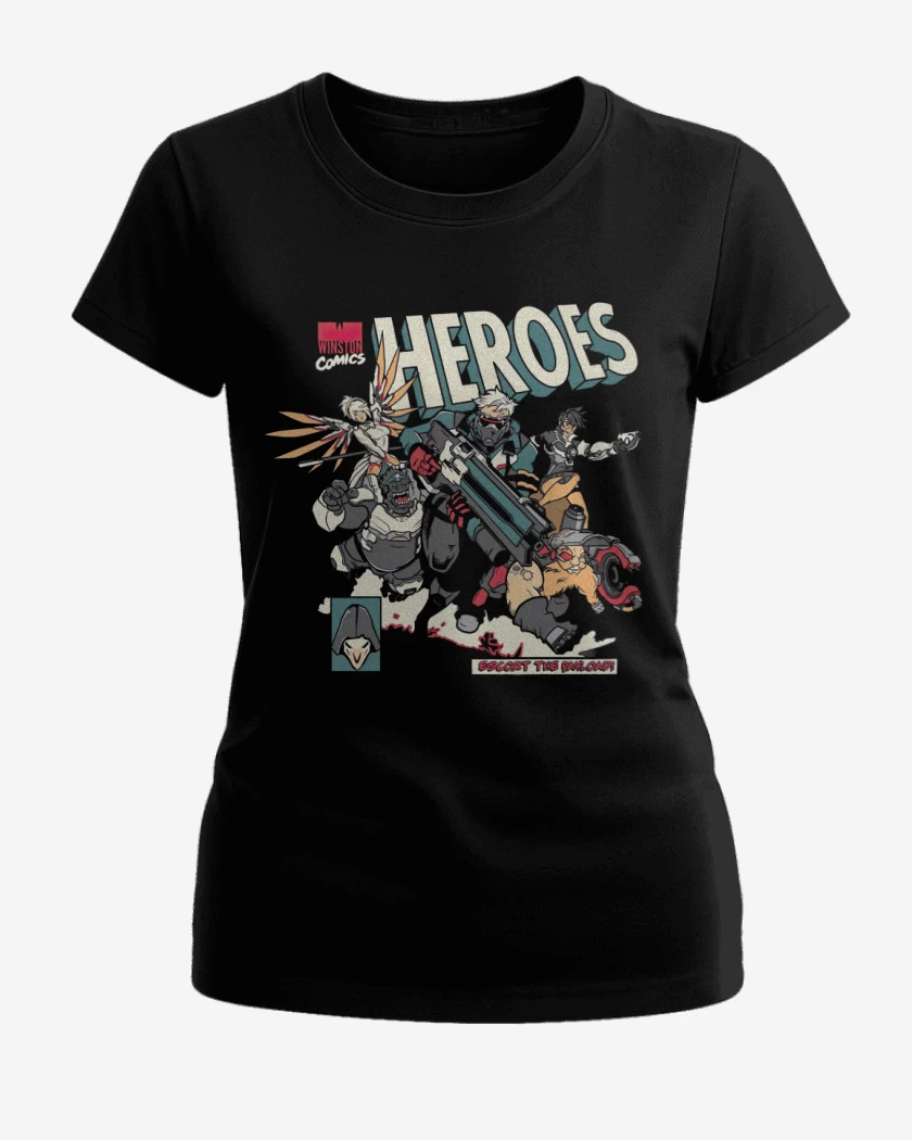 Polera de Mujer Negro de Overwatch comic