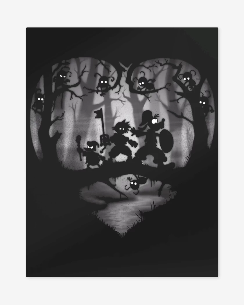 Print metalico Negro de Limbo Hearts