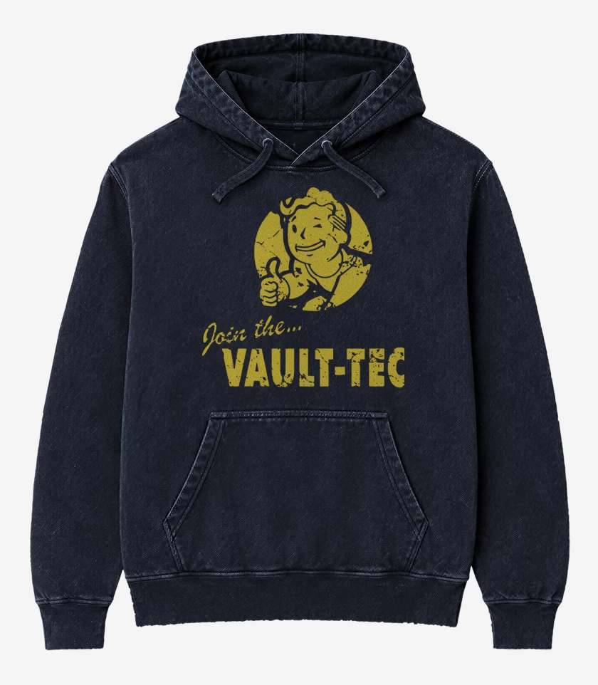 Poleron Canguro Acid Wash Azul Marino de Join the vault-tec
