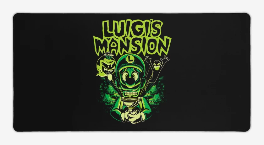 Mouse pad Gamer Negro de Mansion Luigi 