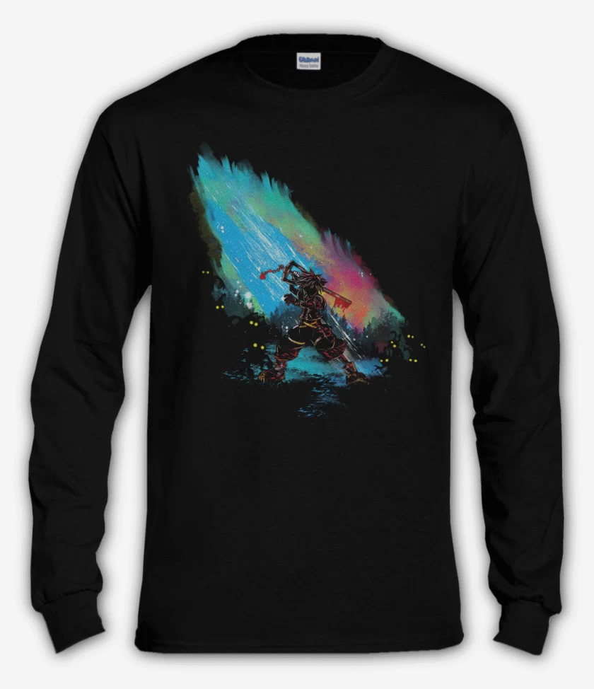 Polera manga larga Negro de Sora watercolor