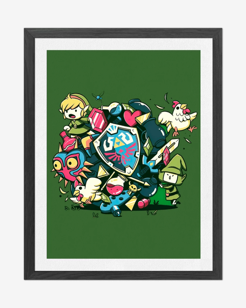 Cuadro decorativo Verde jade de Link Zelda