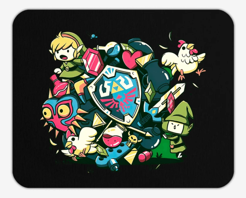 Mousepad Negro de Link Zelda