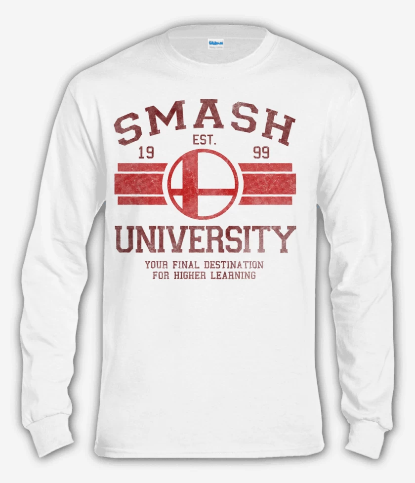 Polera manga larga Blanco de Smash University