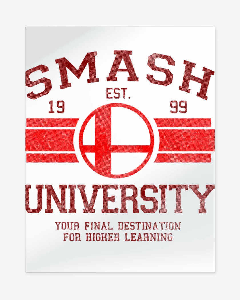 Print metalico Blanco de Smash University