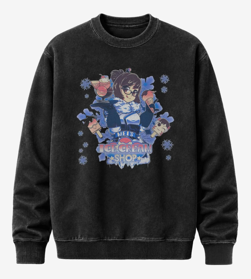 Poleron Polo Acid Wash Negro de Mei ice cream