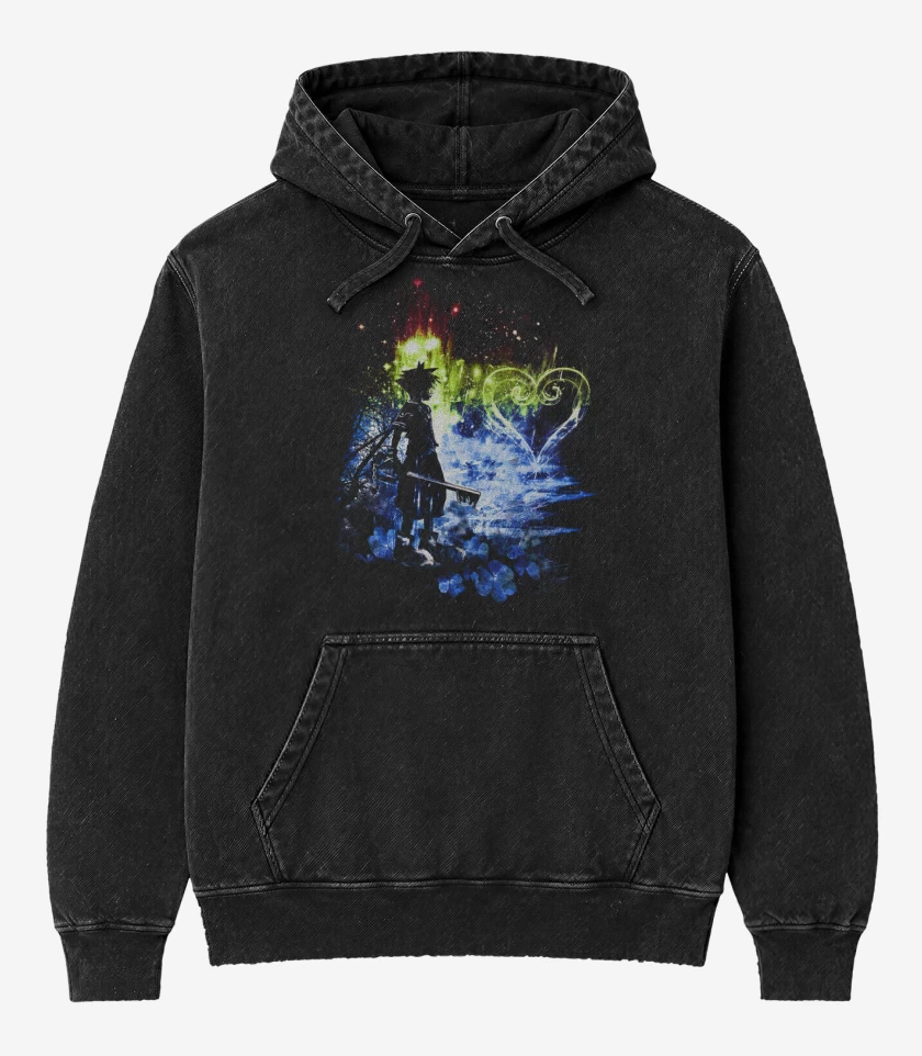 Poleron Canguro Acid Wash Negro de Sora Storm