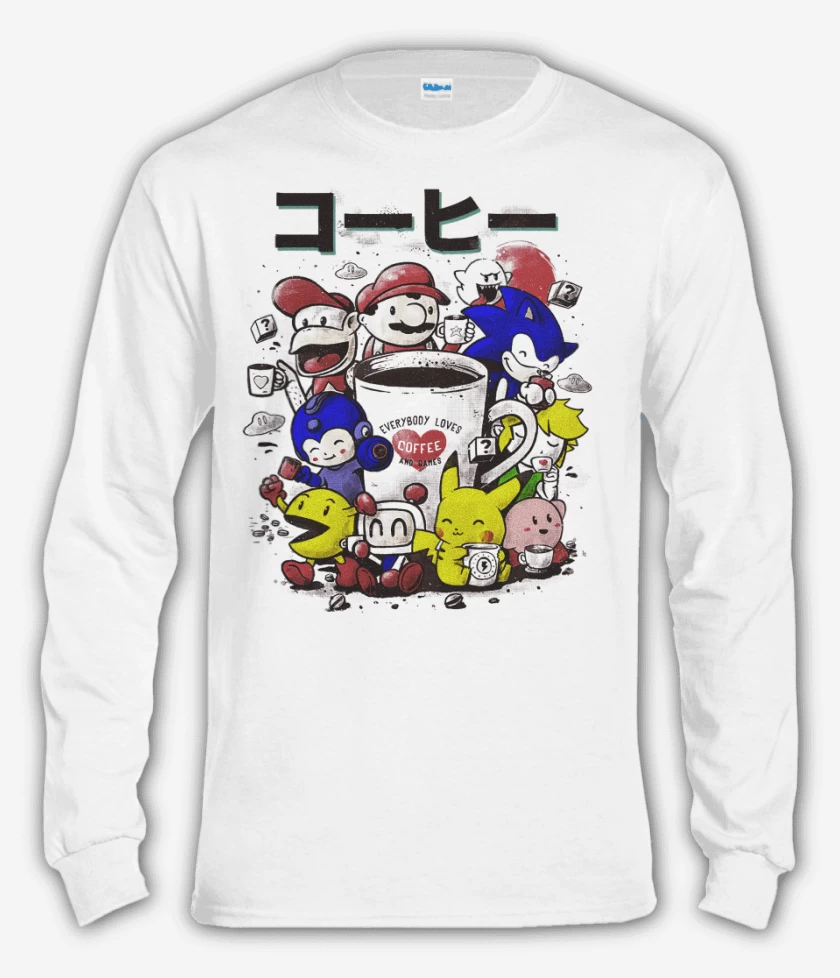 Polera manga larga Blanco de Games coffee