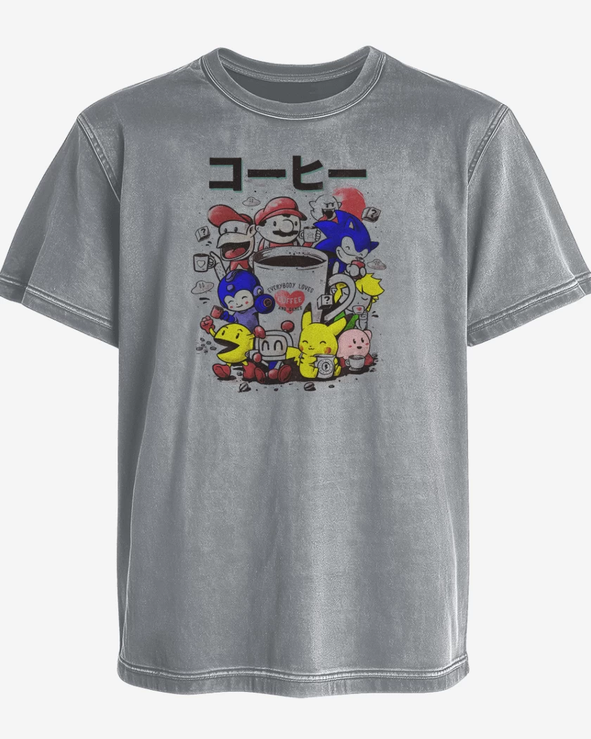Polera desgastada Games coffee