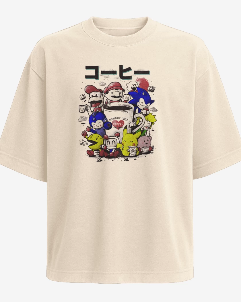 Polera Oversize Games coffee