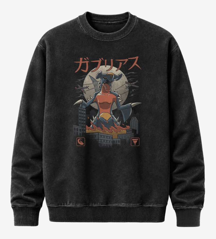 Poleron Polo Acid Wash Negro de Garchomp