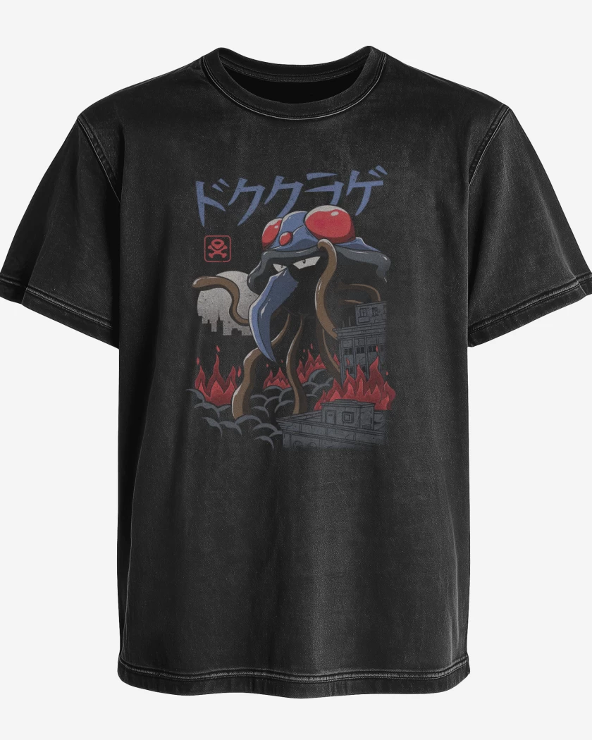Polera desgastada Negro de Tentacruel