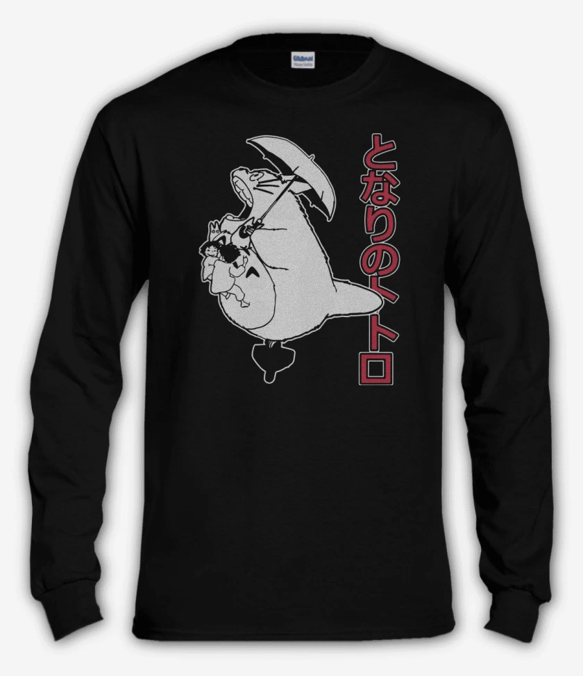 Polera manga larga Negro de Mi vecino totoro