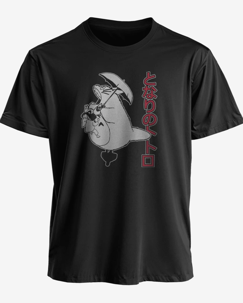 Polera Negro de Mi vecino totoro