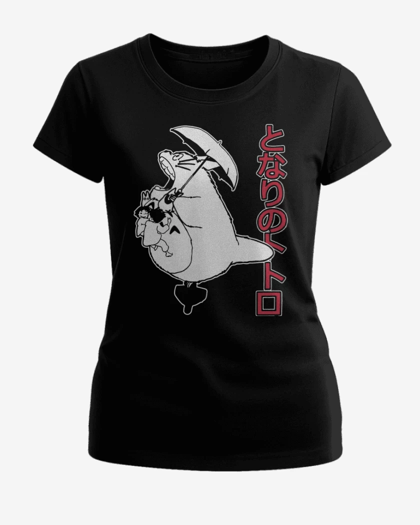 Polera de Mujer Negro de Mi vecino totoro