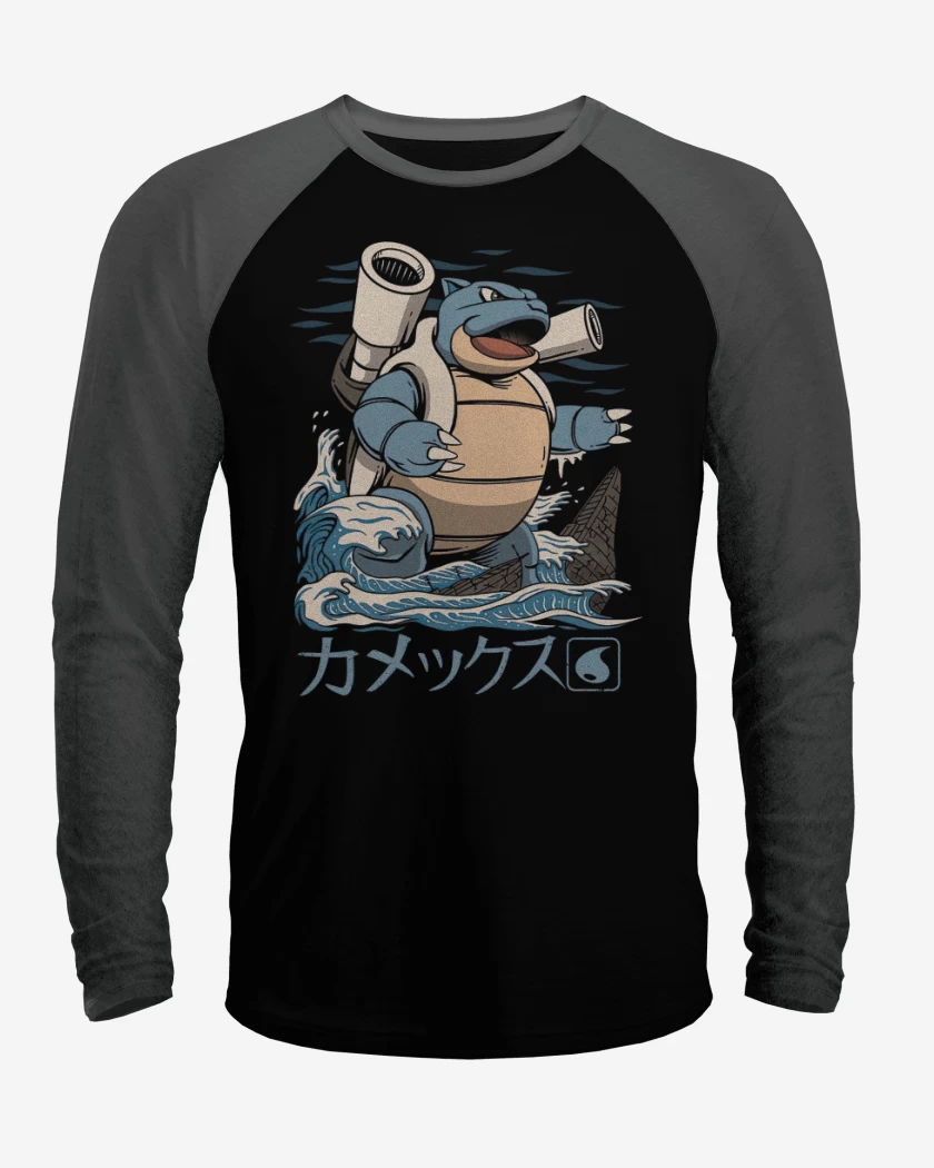 Polera Raglan Negro / Negro Heather de Blastoize